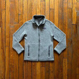 Patagonia Better Sweater Sweatshirt‎ Jacket Youth Med Grey White Speckled.